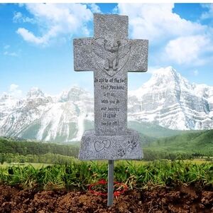 Allmkpy Pet Cat Cross Headstone